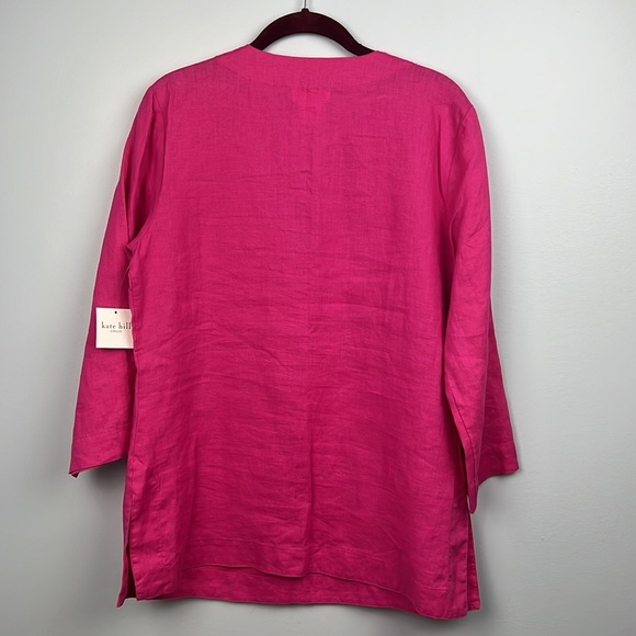 Kate Hill NWT 100% linen medium embroidered top - Picture 10 of 10